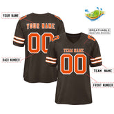 Custom Brown Orange-White Classic Style Authentic Football Jersey
